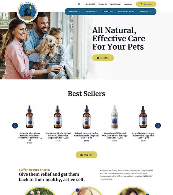 Natural Wonder Pets Website