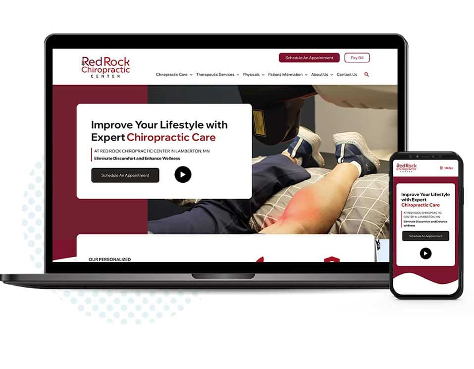 red rock chiro website mockup on devices