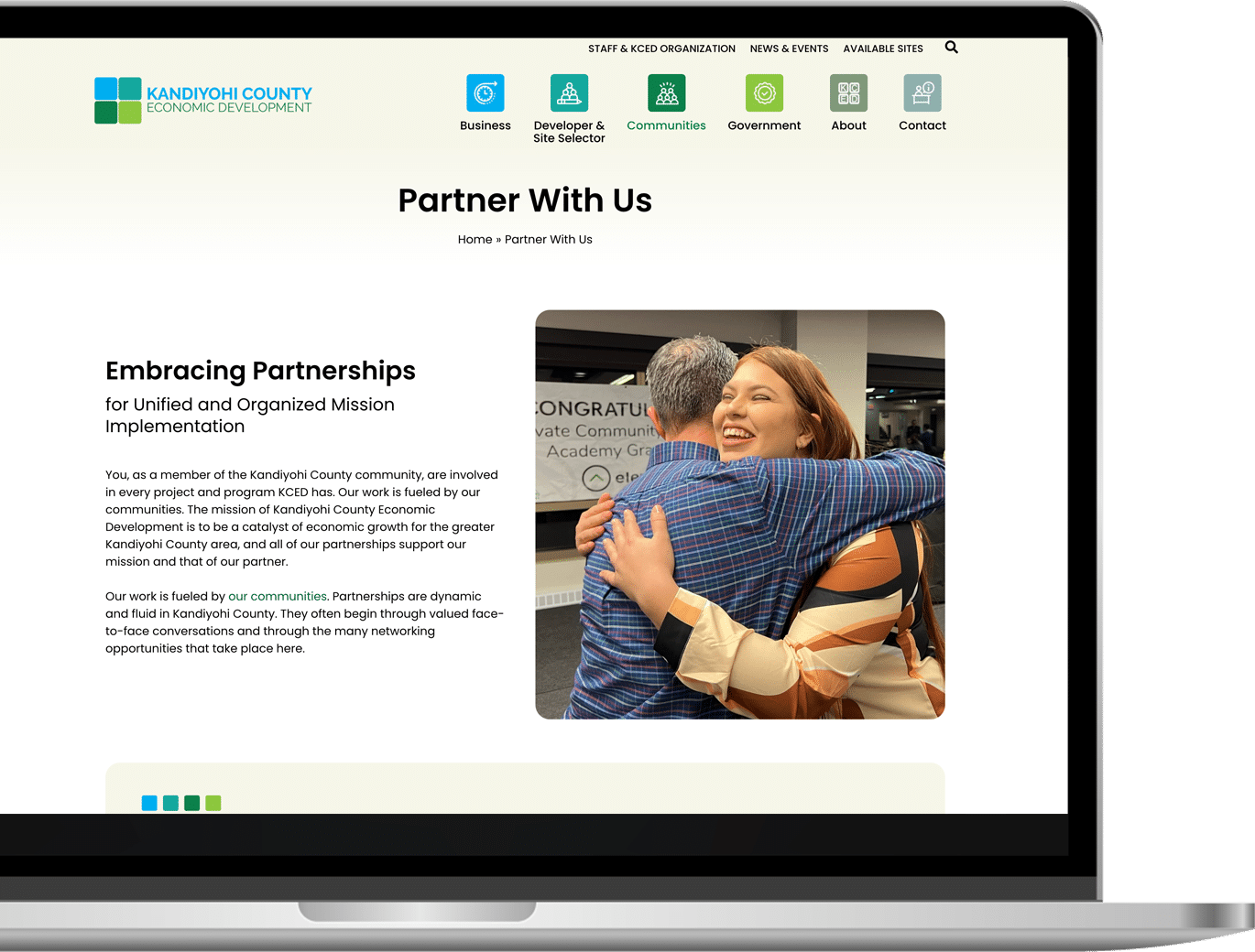 laptop with kced partner page