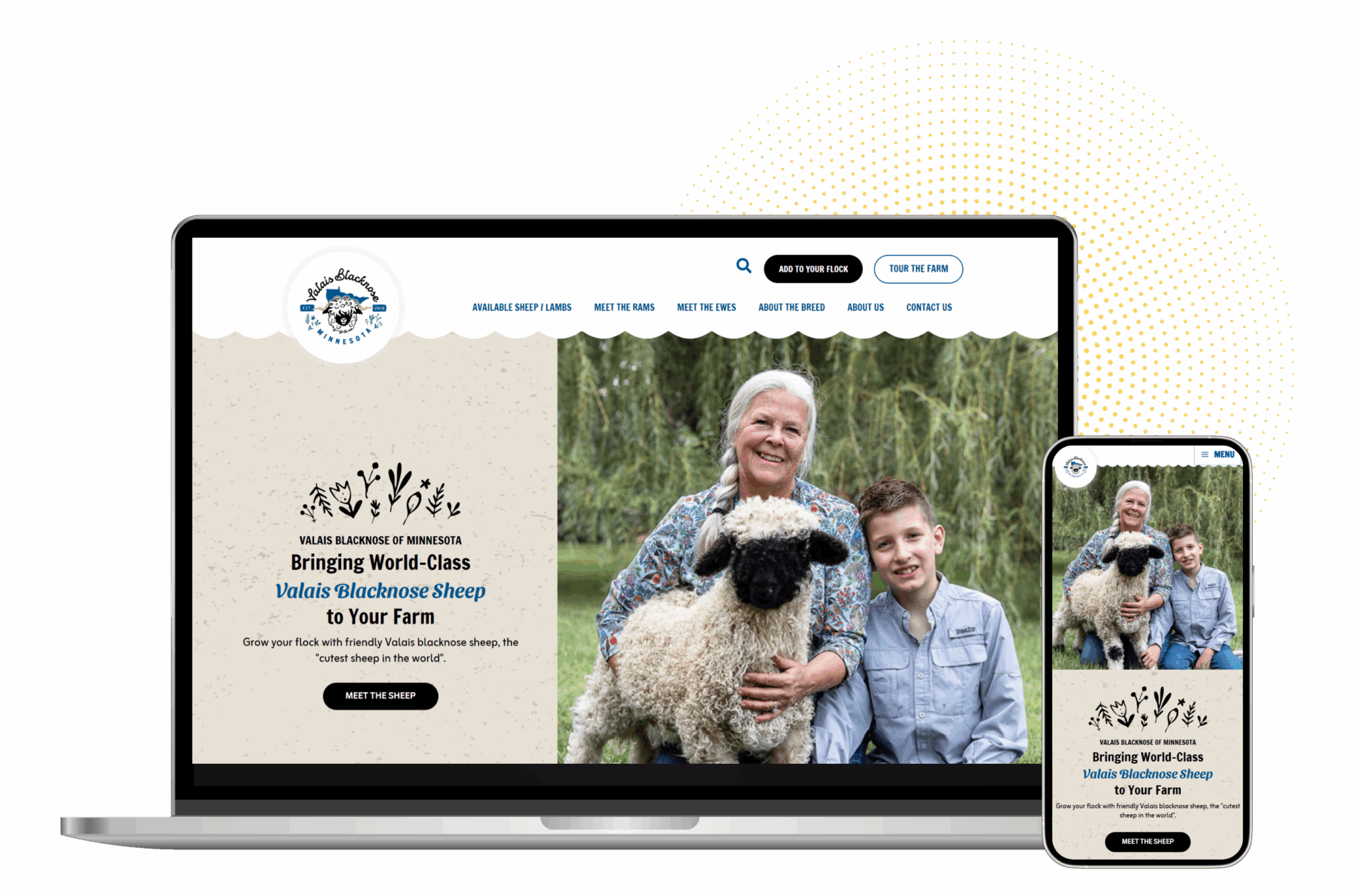 valais blacknose website and mobile mockup valais blacknose website and mobile mockup
