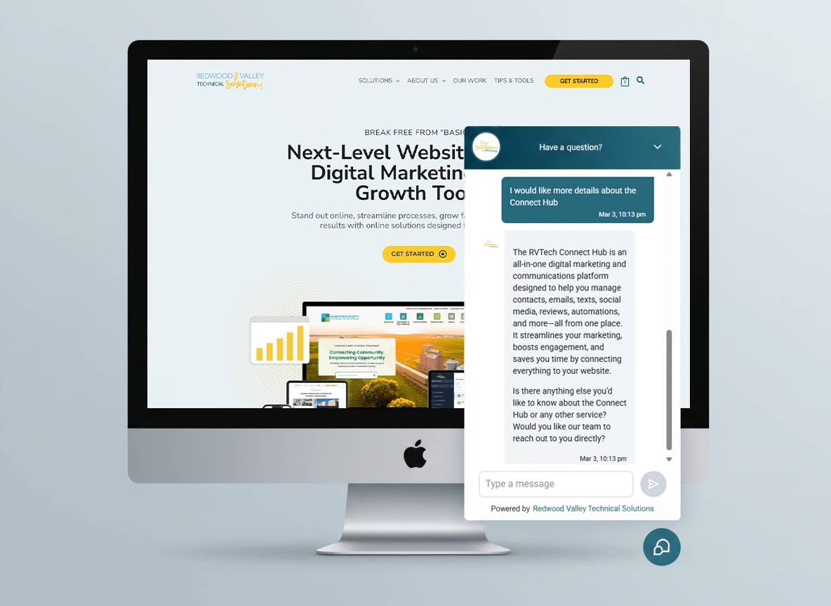 rvt chatbot conversation mockup